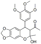 CAS 登录号:117211-85-5, 1-(7,8-二氢-6-羟基-6-甲基-8-(3,4,5-三甲氧基苯基)-6H-1,3-二氧杂环戊并(4,5-g)(1)苯并吡喃-7-基)-乙酮