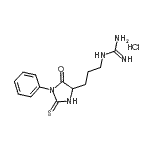 CAS 登录号：117756-28-2， 1-[3-(5-氧代-1-苯基-2-硫代-4-咪唑烷基)丙基]胍盐酸盐(1:1)