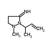 CAS 登录号：117767-34-7， 2-(3-丁烯-2-基)-1-甲基-3-吡唑烷亚胺