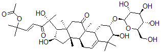 CAS 登录号：117869-71-3， 2-O-吡喃葡萄糖基葫芦素F-25-乙酸酯
