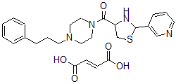 CAS 登录号：118196-11-5， 1-(3-苯基丙基)-4-(2-(3-吡啶基)噻唑烷-4-基-羰基)哌嗪富马酸盐