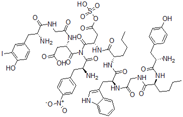CAS 登录号：118643-58-6， 缩胆囊素(26-33),I-酪氨酰-甘氨酰-(正亮氨酰(28,31),4-硝基-苯丙氨酰(33))