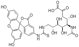 CAS#: 118694-47-6, 5-Acetamido-9-(3-Fluoresceinylthioureido)-3,5,9-Trideoxy-2-Nonulosonsonic Acid