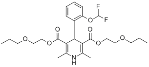 CAS 登录号:118790-71-9, 2,6-二甲基-3,5-二(2'-丙氧基乙氧羰基)-4-(2''-二氟甲氧基苯基)-1,4-二氢吡啶