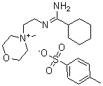 CAS 登录号：118845-97-9， N'-[2-(4-甲基吗啉-4-鎓-4-基)乙基]环己烷甲脒4-甲基苯磺酸盐