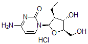 CAS 登录号：119410-83-2， 4-氨基-1-[(2R,3S,4S,5R)-3-乙基-4-羟基-5-(羟基甲基)四氢呋喃-2-基]嘧啶-2-酮盐酸盐