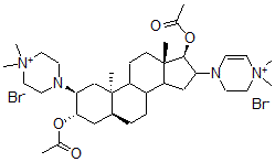 CAS 登录号：120301-02-2， [(2S,3S,5S,10S,13S,17R)-3-乙酰氧基-16-(4,4-二甲基-2,3-二氢吡嗪-4-鎓-1-基)-2-(4,4-二甲基哌嗪-4-鎓-1-基)-10,13-二甲基-2,3,4,5,6,7,8,9,11,12,14,15,16,17-十四氢-1H-环戊二烯并[a]菲-17-基]乙酸酯二溴化物