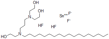 CAS#: 120812-75-1, 2,2'-((3-((2-hydroxyethyl)octadecylamino)propyl)imino)bis-Ethanol dihydrofluoride, mixt. with tin fluoride