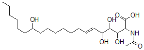 CAS 登录号:121025-47-6, (E)-2-乙酰氨基-3,4,5,14-四羟基二十碳-6-烯酸