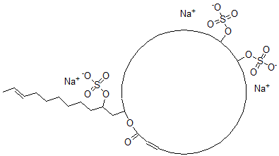 CAS#: 121313-79-9, 16,18-Bis(sulfooxy)-30-[2-(sulfooxy)-9-undecenyl]-Oxacyclotriacont-3-en-2-one trisodium salt