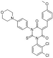 CAS#: 121608-26-2, (5Z)-1-(2,3-Dichlorophenyl)-5-[(4-Methoxyphenyl)Methylidene]-3-(4-Morpholin-4-Ylphenyl)-2-Sulfanylidene-1,3-Diazinane-4,6-Dione