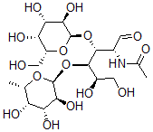 CAS 登录号：121686-59-7， O-吡喃岩藻糖基-(1-3)-O-吡喃半乳糖基-(1-4)-2-乙酰氨基-2-脱氧吡喃葡萄糖(N-乙酰基-3'-O-吡喃岩藻糖基乳糖胺)