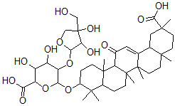 CAS 登录号：121709-66-8， 3-O-(beta-D-呋喃芹糖基(1-2)-beta-D-吡喃葡糖醛酸基)甘草次酸