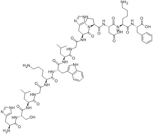 CAS 登录号：122018-58-0， L-组氨酰-L-丝氨酰-L-亮氨酰甘氨酰-L-赖氨酰-L-色氨酰-L-亮氨酰甘氨酰-L-组氨酰-L-脯氨酰-L-alpha-天冬氨酰-L-赖氨酰-L-苯丙氨酸
