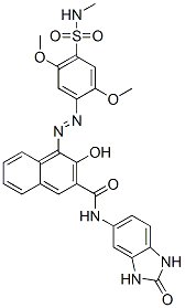 CAS 登录号：12225-08-0， N-(2,3-二氢-2-氧代-1H-苯并咪唑-5-基)-3-羟基-4-[[2,5-二甲氧基-4-[(甲基氨基)磺酰基]苯基]偶氮]萘-2-甲酰胺