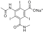 CAS 登录号：1225-20-3， 3-乙酰氨基-2,4,6-三碘-5-(甲基氨基甲酰)苯甲钠