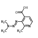 CAS 登录号：122970-18-7， 3-[(1E)-3,3-二甲基-1-三氮烯-1-基]-2-甲基异烟酸