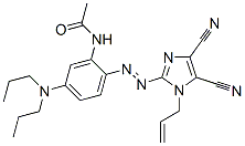 CAS 登录号：123590-00-1， N-[2-[[4,5-二氰基-1-(2-烯丙基)-1H-咪唑-2-基]偶氮]-5-(二丙基氨基)苯基]-乙酰胺