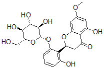 CAS 登录号：123914-35-2， (2S)-5-羟基-2-[2-羟基-6-[(2S,3R,4S,5S,6R)-3,4,5-三羟基-6-(羟基甲基)四氢吡喃-2-基]氧基苯基]-7-甲氧基色满-4-酮