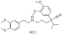 CAS 登录号：123931-31-7， 2-(3,4-二甲氧基苯基)-5-{[2-(3,4-二甲氧基苯基)乙基]氨基}-2-异丙基戊腈盐酸盐(1:1)