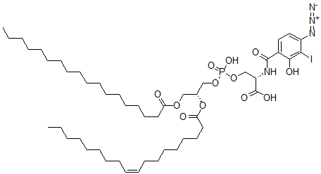 CAS 登录号：124155-78-8， (2S)-2-[(4-叠氮基-2-羟基-3-碘苯甲酰基)氨基]-3-[羟基-[(2R)-3-十八碳酰基氧基-2-[(Z)-十八碳-9-烯酰基]氧基丙氧基]磷酰]氧基丙酸