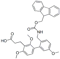 CAS#: 124504-68-3, 3-[5-[(9H-Fluoren-9-Ylmethoxycarbonylamino)-(4-Methoxyphenyl)Methyl]-2,4-Dimethoxyphenyl]Propanoic Acid