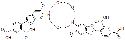 CAS#: 124549-08-2, 4-[6-[13-[2-(2,4-Dicarboxyphenyl)-5-Methoxy-1-Benzofuran-6-Yl]-1,4,10-Trioxa-7,13-Diazacyclopentadec-7-Yl]-5-Methoxy-1-Benzofuran-2-Yl]Benzene-1,3-Dicarboxylic Acid