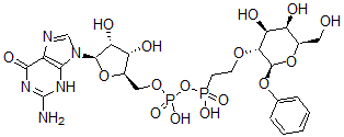 CAS 登录号:125224-13-7, 苯基2-O-(2-膦酰乙基)吡喃半乳糖苷鸟苷-5'-磷酸酯酸酐