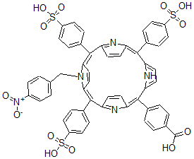 CAS#: 125295-40-1, N-4-Nitrobenzyl-5-(4-Carboxyphenyl)-10,15,20-Tris(4-Sulfophenyl)Porphine