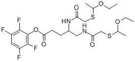 CAS 登录号：125488-70-2， (2,3,5,6-四氟苯基) 4,5-二[[2-(1-乙氧基乙硫基)乙酰基]氨基]戊酸酯