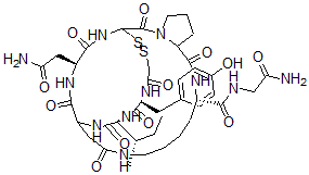 CAS#: 125666-62-8, beta-mercaptopropionic acid(1)-cyclo(glutamyl(4)-lysyl(8))-Oxytocin