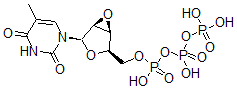 CAS 登录号：125676-73-5， (羟基-膦酰氧基磷酰)[(1S,2R,4R,5S)-4-(5-甲基-2,4-二氧代嘧啶-1-基)-3,6-二氧杂双环[3.1.0]己烷-2-基]甲基磷酸氢酯