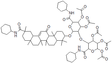 CAS#: 126145-76-4, (3-beta,20-beta)-29-(cyclohexylamino)-11,29-dioxoolean-12-en-3-yl N-cyclohexyl-2-O-(2,3,4-tri-O-acetyl-N-cyclohexyl-beta-D-glucopyranuronamidosyl)-alpha-D-Glucopyranosiduronamide 3,4-diacetate