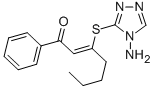 CAS 登录号：126335-02-2， (Z)-3-[(4-氨基-1,2,4-三唑-3-基)硫基]-1-苯基庚-2-烯-1-酮