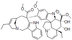 CAS 登录号：126347-74-8， O4-去乙酰基-3',4'-二去氢-4'-脱氧-C'-去甲长春花碱