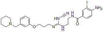 CAS#: 126632-01-7, 4-Amino-N-[2-[[N-Cyano-N'-[3-[3-(Piperidin-1-Ylmethyl)Phenoxy]Propyl]Carbamimidoyl]Amino]Ethyl]-3-Iodobenzamide