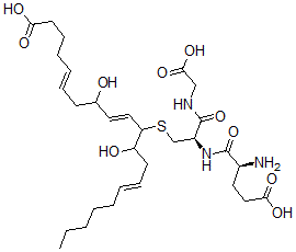 CAS#: 127128-05-6, (5E,9E,14E)-11-[(2R)-2-[[(2S)-2-Amino-5-Hydroxy-5-Oxopentanoyl]Amino]-3-(Carboxymethylamino)-3-Oxopropyl]Sulfanyl-8,12-Dihydroxyicosa-5,9,14-Trienoic Acid