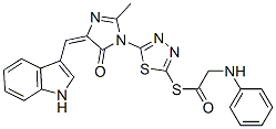 CAS#: 127227-37-6, S-[[5-[(4E)-4-(1H-Indol-3-Ylmethylidene)-2-Methyl-5-Oxoimidazol-1-Yl]-1,3,4-Thiadiazol-2-Yl]] 2-(Phenylamino)Ethanethioate
