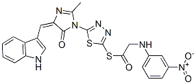 CAS#: 127227-41-2, S-[[5-[(4E)-4-(1H-Indol-3-Ylmethylidene)-2-Methyl-5-Oxoimidazol-1-Yl]-1,3,4-Thiadiazol-2-Yl]] 2-[(3-Nitrophenyl)Amino]Ethanethioate
