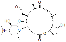 CAS#: 127521-69-1, 2-[(5S,6R,7R,9R,11E,13E,15R,16R)-6-[(2S,3R,4S,6R)-4-Dimethylamino-3-Hydroxy-6-Methyloxan-2-Yl]Oxy-16-Ethyl-15-(Hydroxymethyl)-5,9,13-Trimethyl-2,10-Dioxo-1-Oxacyclohexadeca-11,13-Dien-7-Yl]Acetaldehyde