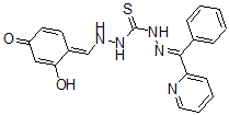 CAS#: 127716-72-7, 3-[[(E)-(2-hydroxy-4-oxo-1-cyclohexa-2,5-dienylidene)methyl]amino]-1-[(phenyl-pyridin-2-yl-methylidene)amino]thiourea
