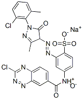 CAS#: 12777-30-9, Sodium 4-[[(3-Chloro-1,2,4-Benzotriazin-7-Yl)Carbonyl]Amino]-2-[[1-(6-Chloro-O-Tolyl)-4,5-Dihydro-3-Methyl-5-Oxo-1H-Pyrazol-4-Yl]Azo]Benzenesulphonate N4-Oxide