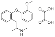 CAS 登录号：128959-23-9， 1-[2-(2-甲氧基苯基)硫苯基]-N-甲基丙烷-2-胺草酸盐