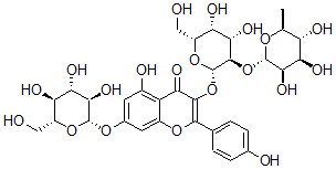 CAS#: 128988-58-9, Kaempferol 3-O-alpha-rhamnopyranosyl(1-2)-beta-galactopyranoside-7-O-beta-glucopyranoside