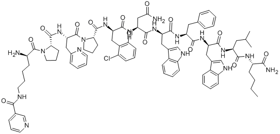 CAS 登录号：129176-97-2， 烟酰赖氨酰(1)-3-吡啶基丙氨酰(3)-二氯苯基(5)-天冬氨酰胺酰(6)-色氨酰(7,9)-正亮氨酸-物质P