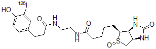 CAS#: 129244-73-1, (3aS-(3aalpha,4beta,5alpha,6aalpha))-Hexahydro-N-(2-((3-(4-Hydroxy-3-(Iodo-125I)Phenyl)-1-Oxopropyl)Amino)Ethyl)-2-Oxo-1H-Thieno(3,4-d)Imidazole-4-Pentanamide 5-Oxide