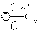 CAS 登录号：129430-93-9， (4R)-4-羟基-1-三苯甲基-L-脯氨酸甲酯