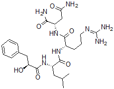 CAS 登录号：129536-35-2， (2S)-2-[[(2S)-5-(二氨基亚甲基氨基)-2-[[(2S)-2-[[(2S)-2-羟基-3-苯基丙酰基]氨基]-4-甲基戊酰基]氨基]戊酰]氨基]丁二酰胺