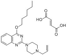 CAS 登录号：129664-17-1， 2-(4-烯丙基-1-哌嗪基)-4-己氧基喹唑啉富马酸盐