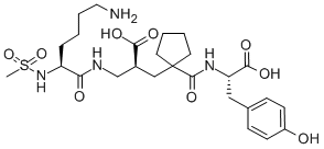 CAS 登录号：129981-36-8， (3R)-3-[[(2S)-6-氨基-2-甲烷磺酰氨基己酰基]氨基]-4-[1-[[(2S)-1-羟基-3-(4-羟基苯基)-1-氧代丙烷-2-基]氨基甲酰]环戊基]丁酸